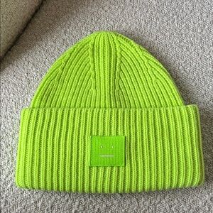 Acne Studios Neon Green Beanie